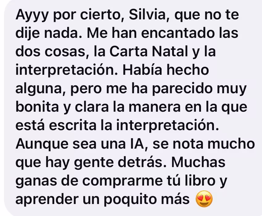 Captura d'una conversa de WhatsApp amb una clienta d'Astroteca 5